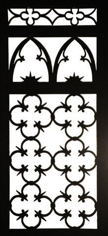 Sticker adhésif fer forgé gothique  ref: 507-1 à coller sur verres.