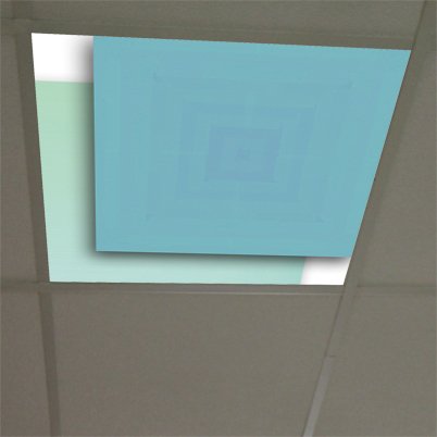 Plafond diffusant Géometrik ref: 02 pour dalle led 60x60 cm faux plafond.