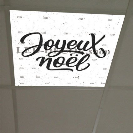 Décor diffusant ref: Joyeux noel 1. Pour dalles led 60 x 60 cm de faux plafond.