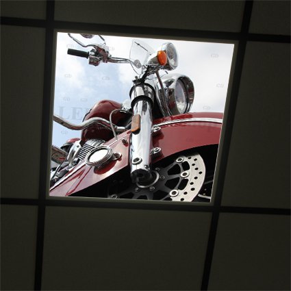 Décor diffusant ref: Bike 6586 pour dalles led 60 x 60 cm de faux plafonds.