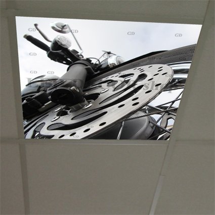 Décor diffusant ref: Bike 6601 pour dalles led 60 x 60 cm de faux plafonds.