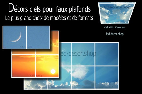 Principe de pose des visuels ciels led-decor avec plaques plexiglass diffusant imprimées ép:  2 mm