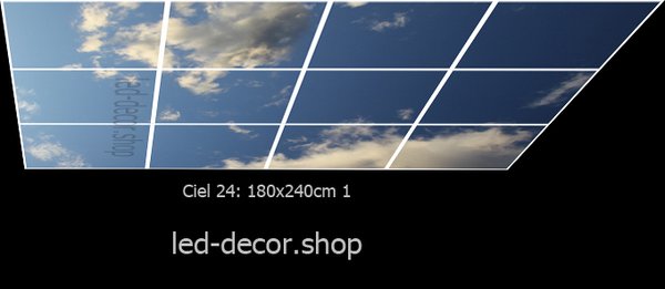 Plafond ciel ref: 244 1. Format 180x240cm, soit 12 visuels de 60x60cm.