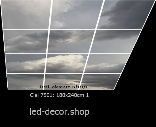 Plafond ciel ref: 7501 1. Format 180x240cm, soit 12 visuels de 60x60cm.