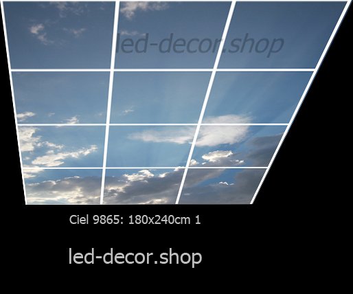 Plafond ciel ref: 9865 1. Format 180x240cm, soit 12 visuels de 60x60cm.