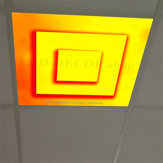 Filtre décoratif pour dalle led 60 x 60 cm ref: Quadrature jaunas 3