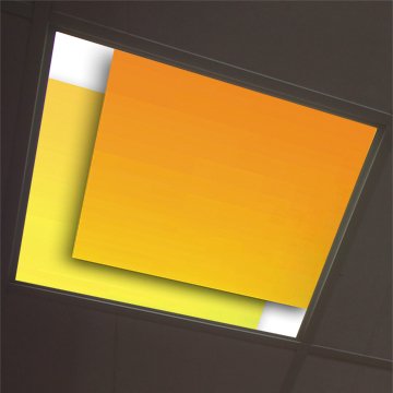 Décor diffusant pour dalles led 60 x 60 cm ref: Quadrature Orange bleue 3