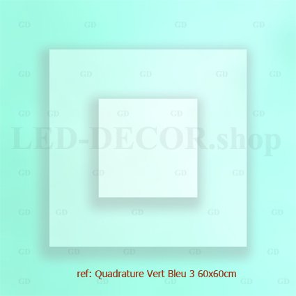 Décor diffusant pour dalles led 60 x 60 cm ref: Quadrature Vert Bleu 3