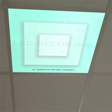 Filtre décoratif pour dalle led 60 x 60 cm ref: Quadrature Vert Bleu 3