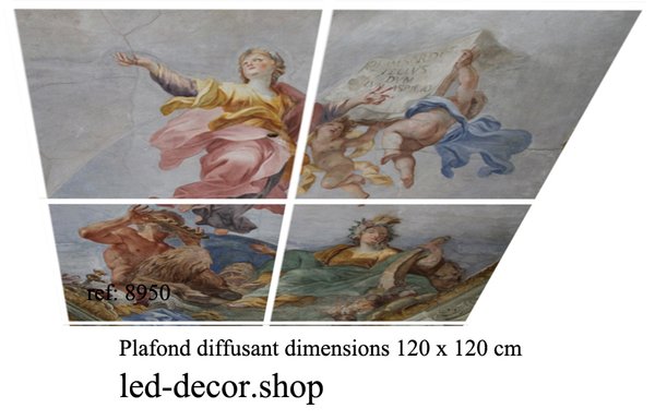 Plafond décor diffusant backligth ref: 8950 de dimensions 120 x 120 cm.