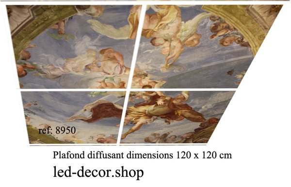 Plafond décor diffusant backligth ref: 8967 de dimensions 120 x 120 cm.