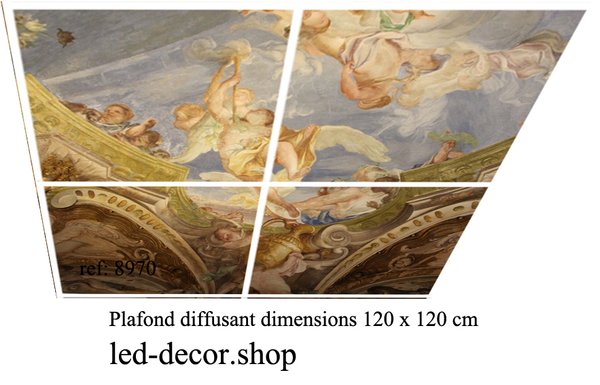 Plafond décor diffusant backligth ref: 8970 de dimensions 120 x 120 cm.