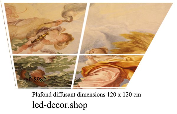 Plafond décor diffusant backligth ref: 8982 de dimensions 120 x 120 cm.