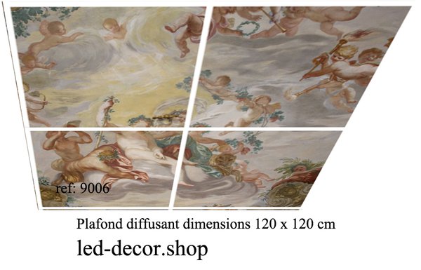Plafond décor diffusant backligth ref: 9006 de dimensions 120 x 120 cm.