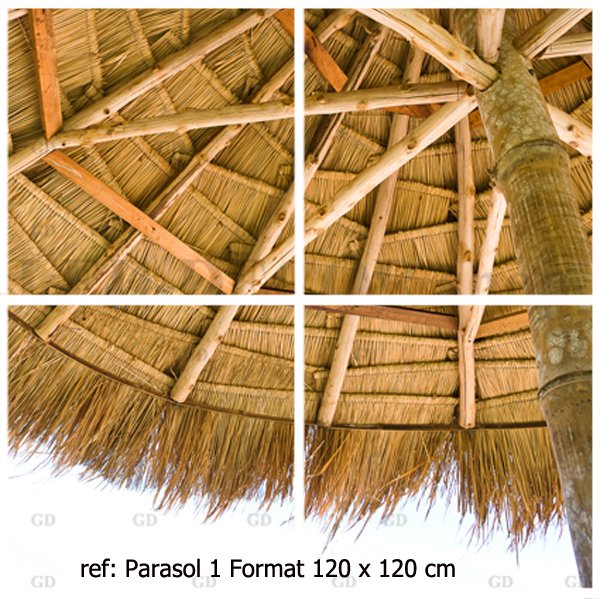 Visuel plafond décor ref: Parasol 4 Format 120 x 120 cm soit 4 plaques de 60 x 60 cm