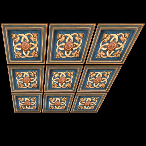 dalle minérale imprimée ref: 3 165 10. Plafond Oriental.
