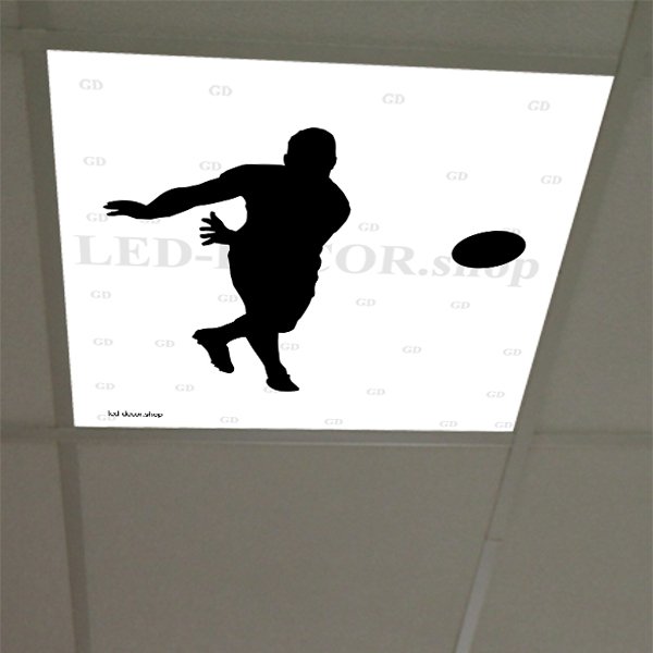 Décor diffusant ref: Rugby 11. Pour dalles led 60x60cm de faux plafonds.
