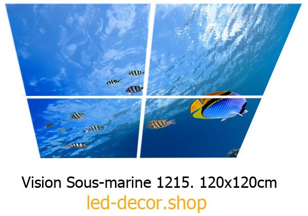 Décor diffusant ref: Vision Sous-Marine 1215. Pour dalles led 60x60cm de faux plafonds.